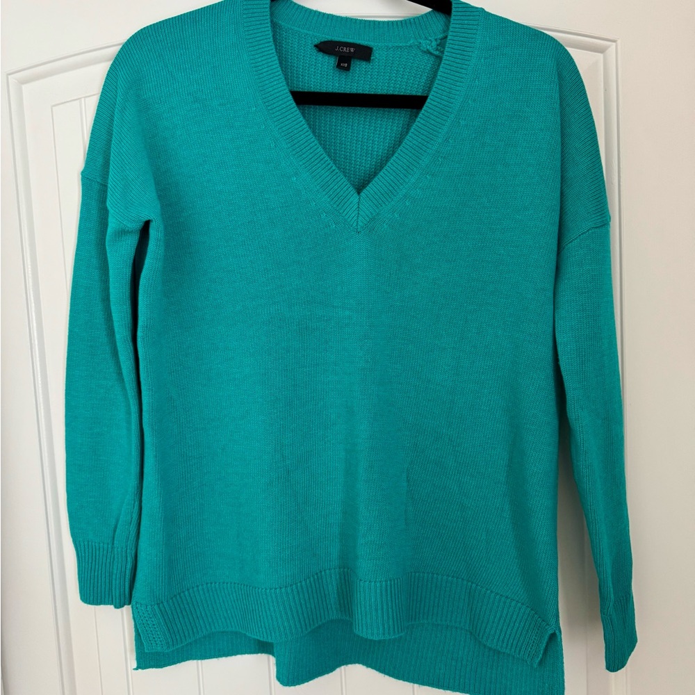 NWOT J. Crew Women's Teal Sweater Oversize Fit Size XXS